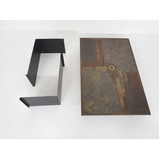 Metal Dutch Stone Coffee Table by Paul Kingma, 1981 For Sale - Image 7 of 14