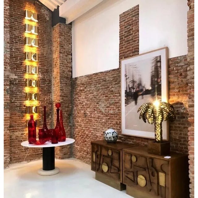 Mid-Century Foglio Italian Brass Sconce by Tobia Scarpa, Set of 2 For Sale - Image 10 of 14