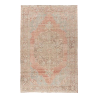 Vintage Circa 1940 Turkish Oushak Rug 7ft 5in X 11ft 2in For Sale