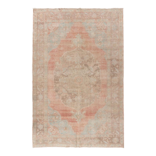 Vintage Circa 1940 Turkish Oushak Rug 7ft 5in X 11ft 2in For Sale
