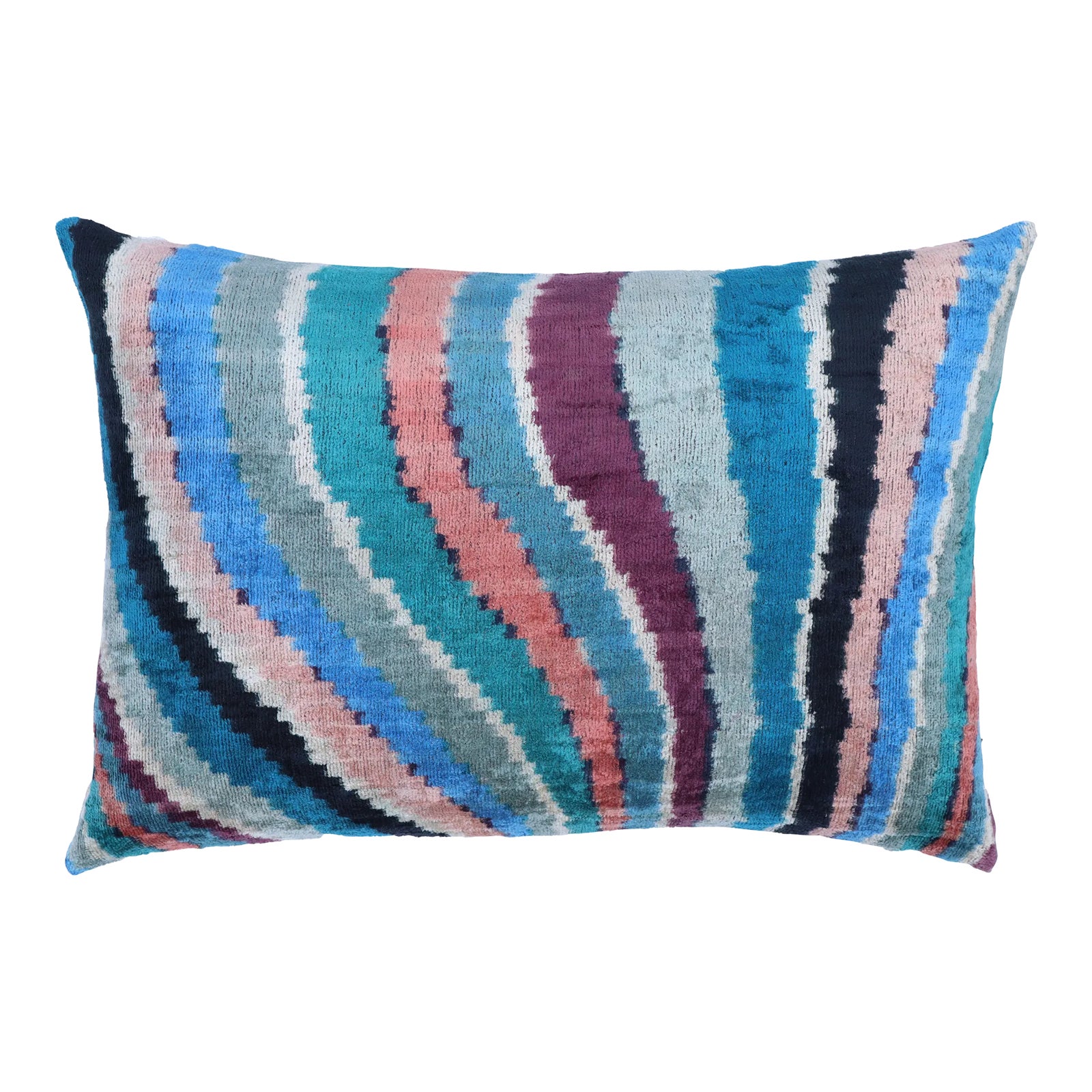 Contemporary Multi Color Velvet Throw Pillow & Down Insert Chairish