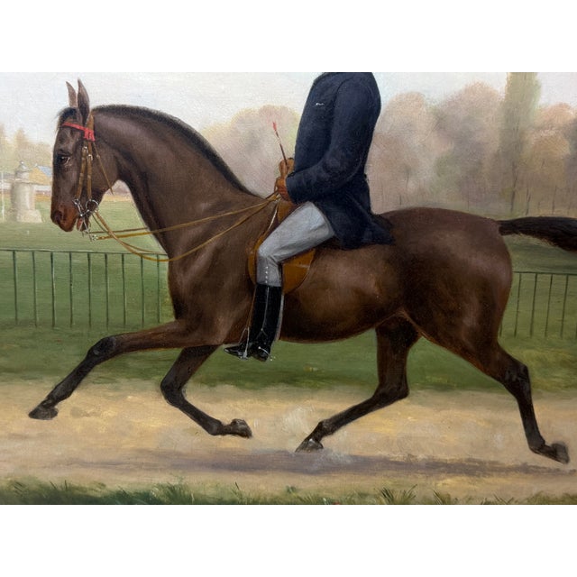 1887 Victorian Equestrian Portrait of a Gentleman & Bay Horse in Hyde Park For Sale - Image 4 of 18