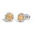 Immerse yourself in the allure of these exquisite 10K white gold stud earrings, each centered with a captivating 5mm...