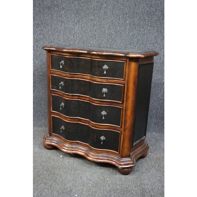 Ethan Allen Serpentine Cherry & Lacquered Chest Chairish