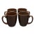 Vintage Corelle Stoneware Chocolate Brown Coffee Mugs - Set of 4 For Sale