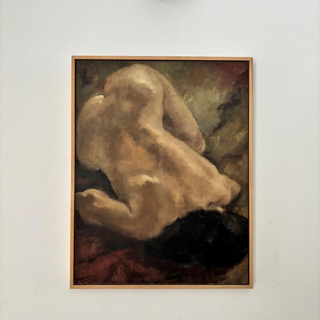 Klaas Mobach, Lying Nude, 1940, Painting on Wood, Framed For Sale - Image 10 of 10