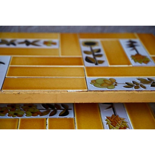 Metal French Yellow Nesting Tables, 1950s, Set of 2 For Sale - Image 7 of 14