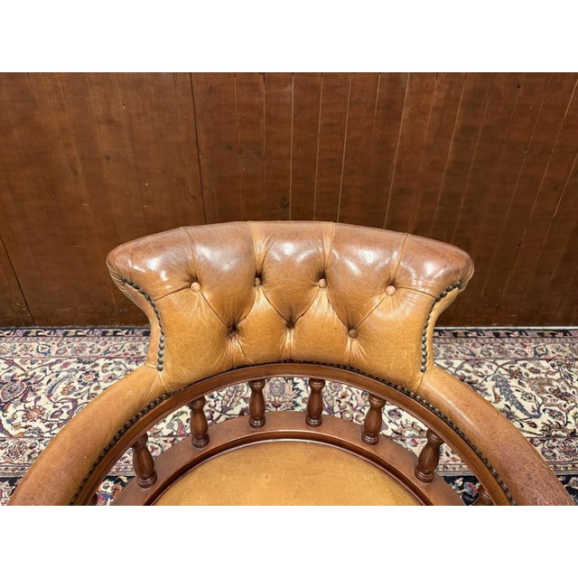 English Chesterfield Desk Chair For Sale - Image 5 of 8