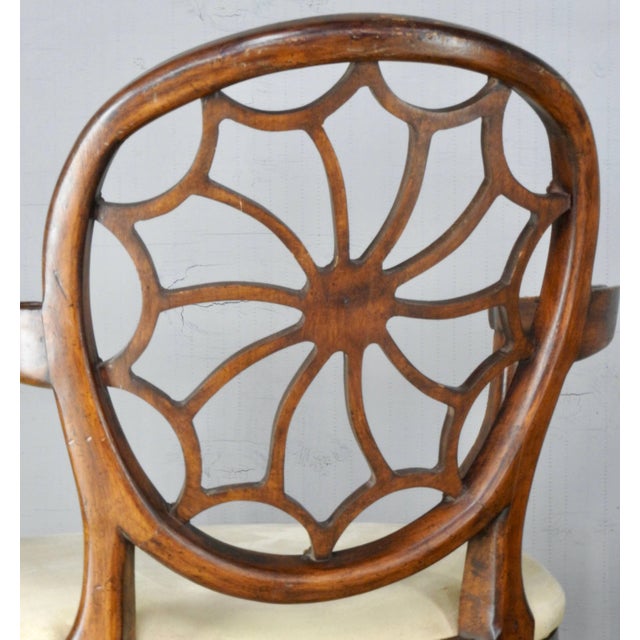 Pair of Early 20th Century Spider Back Hepplewhite Chairs For Sale - Image 4 of 11