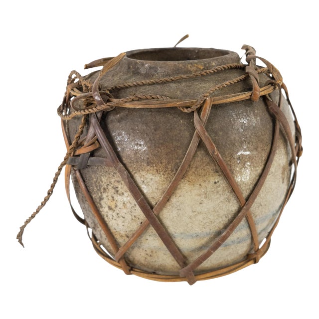 Early 20th Century Chinese Rustic Crackled Ginger Jar For Sale