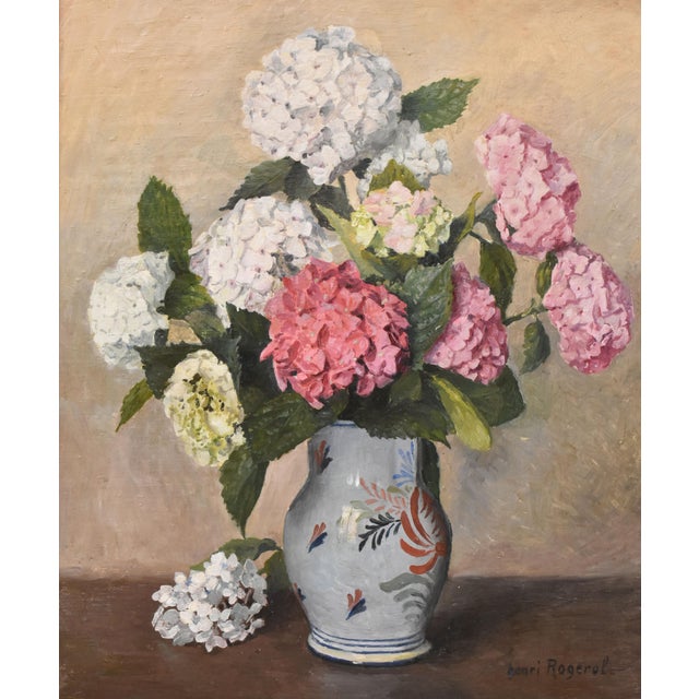 Henri-Émile Rogerol, Flowers Vase, 1900s, Oil Painting on Canvas, Framed For Sale - Image 3 of 11
