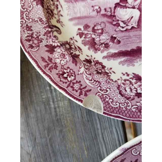 Set of Six Antique Ruth and Boaz Transferware Plates For Sale In San Antonio - Image 6 of 7