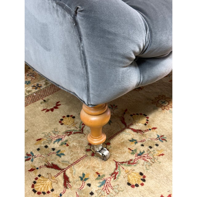 Lee Industries for Serena and Lily Bruno Velvet Tufted Chair For Sale - Image 10 of 12