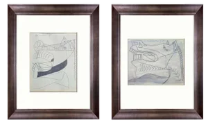 1990s Pablo Picasso Guernica Horse Study Ltd Edition Lithograph Prints - A Pair