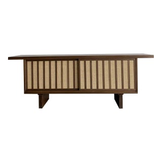 Made to Order Mid Century Style Cane Credenza For Sale