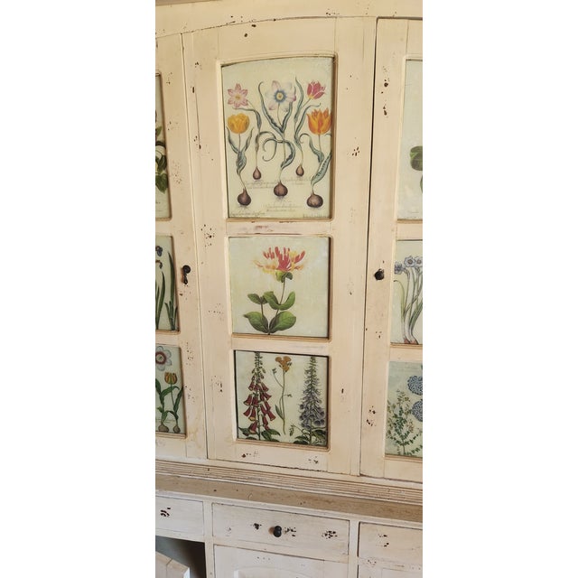 French Country Distressed Antique White French Country Style China Cupboard Hutch With Shelves and Drawers For Sale - Image 3 of 10
