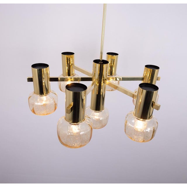 Large Sciolari Brass Chandelier, Germany, 1960s For Sale - Image 4 of 12