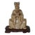 Early 20th C Chinese Carved Soapstone Seated Confucian Scholar Figure on Wood Stand – Collector's Find For Sale
