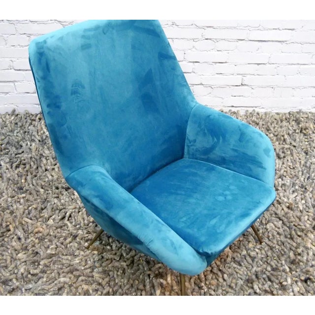 Metal French Plush Armchair, 1950s For Sale - Image 7 of 14