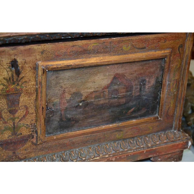 Early 19th Century Italian Painted Coffer For Sale - Image 4 of 9