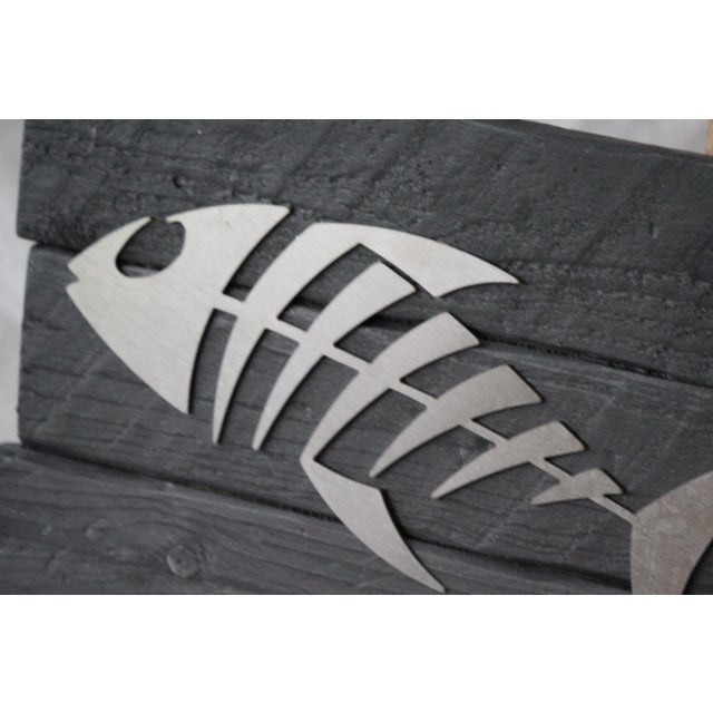 Gray Silver Metal Fish Skeleton Wall Decor by Giorgi, 2000s For Sale - Image 8 of 18
