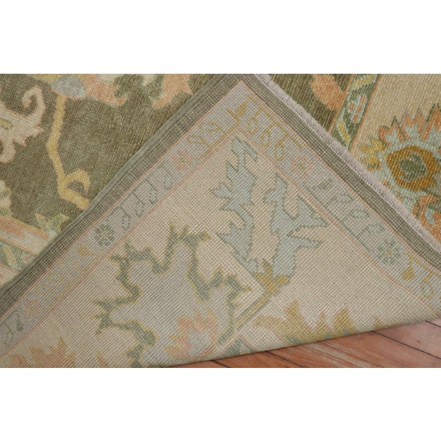Green Vintage Traditional Green Brown Oushak Rug - 7'11" x 9'6" For Sale - Image 8 of 9