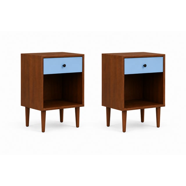 Mid-Century Modern Mid Century Modern 2 Tone Nightstands in Manner of Glenn of California For Sale - Image 3 of 4
