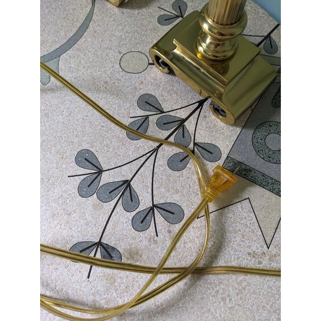 Metal Pair of Brass Candlestick Lamps For Sale - Image 7 of 7