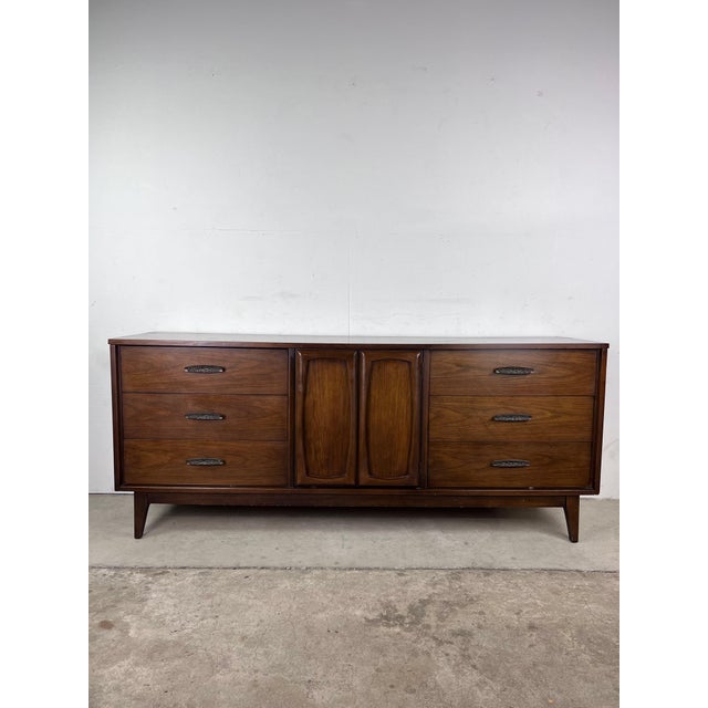 Mid Century Modern Lowboy Dresser With Brass Hardware Chairish