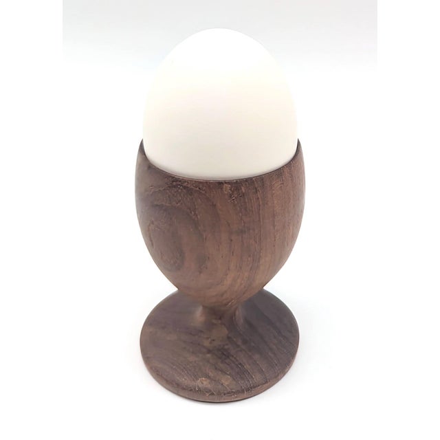Dansk 1950s Erik Stein Angelo Teak Wood Egg Cups, Set of 6 For Sale - Image 4 of 11