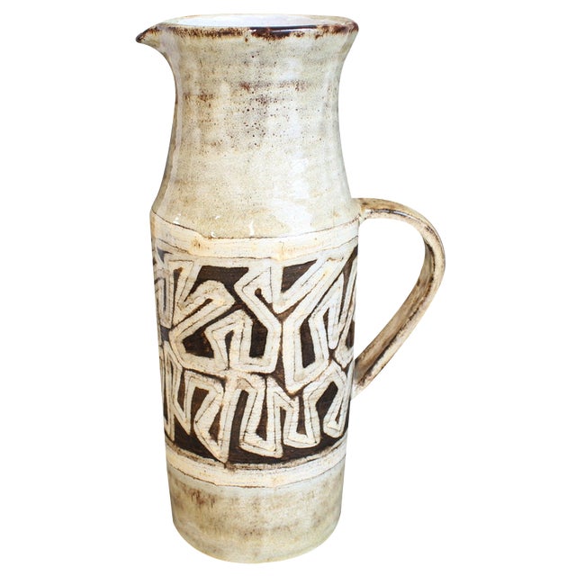 Vintage French Decorative Pitcher by Vieux Moulin, 1960s For Sale