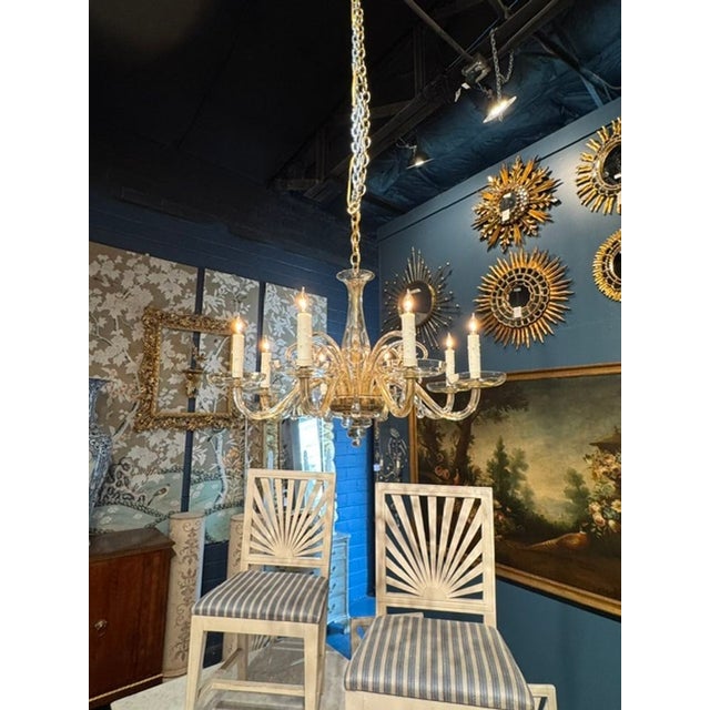 Modern Vintage Gold Murano Chandelier For Sale - Image 3 of 5