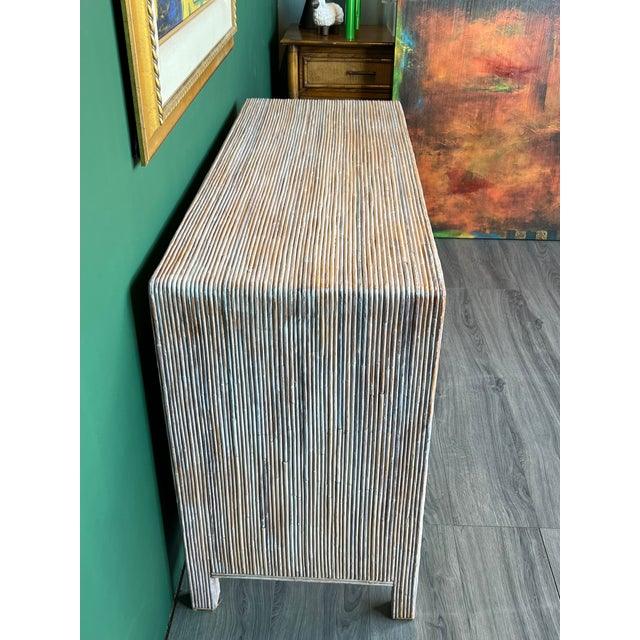 Late 20th Pencil Reed Writing Desk of Four Drawers For Sale - Image 4 of 9