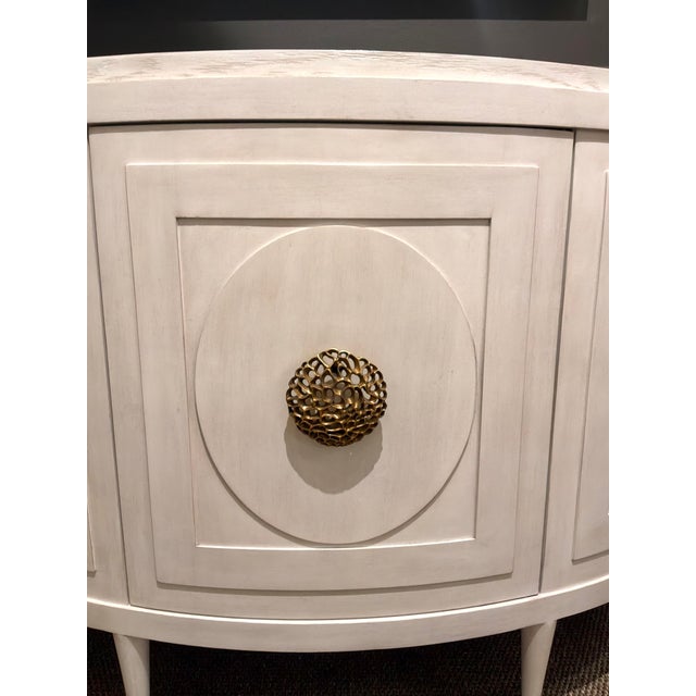 Wood Revelation Modern White Wood Paris Demilune Console Table For Sale - Image 7 of 8