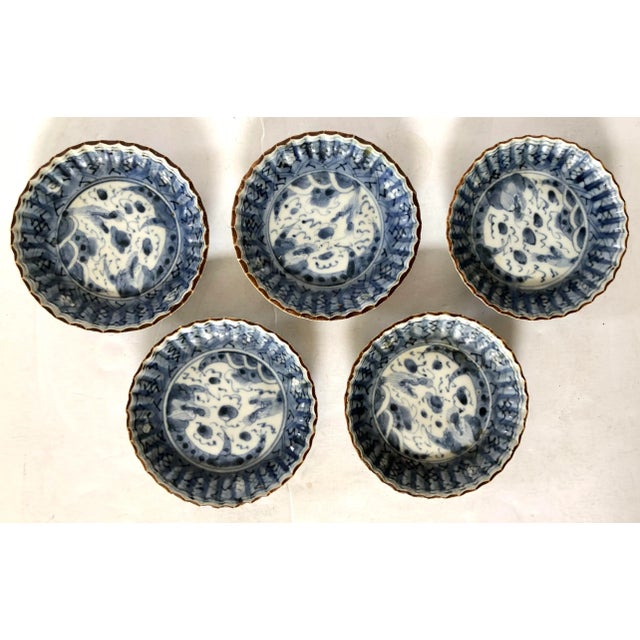 Japanese Sauce Dishes , Set of 5 For Sale - Image 4 of 4