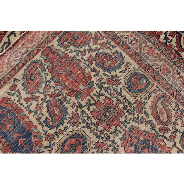 Antique Persian Fine Mission Malayer Rug in Ivory, Red, Blue, Brown 4'2"x6'1" For Sale - Image 10 of 10
