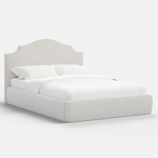 Tori Platform Bed in Snow Slub Velvet, Full/Double For Sale