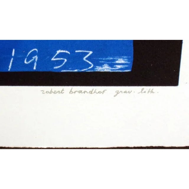 1991 "Composition in Blue" Commemorative Limited Edition Lithograph After Marino Marini For Sale - Image 4 of 8