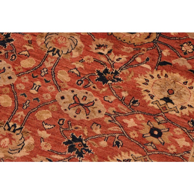 1990s 1990s Classic Ziegler Red Blue Hand-Knotted Wool Rug - 9'2'' X 12'2'' For Sale - Image 5 of 8