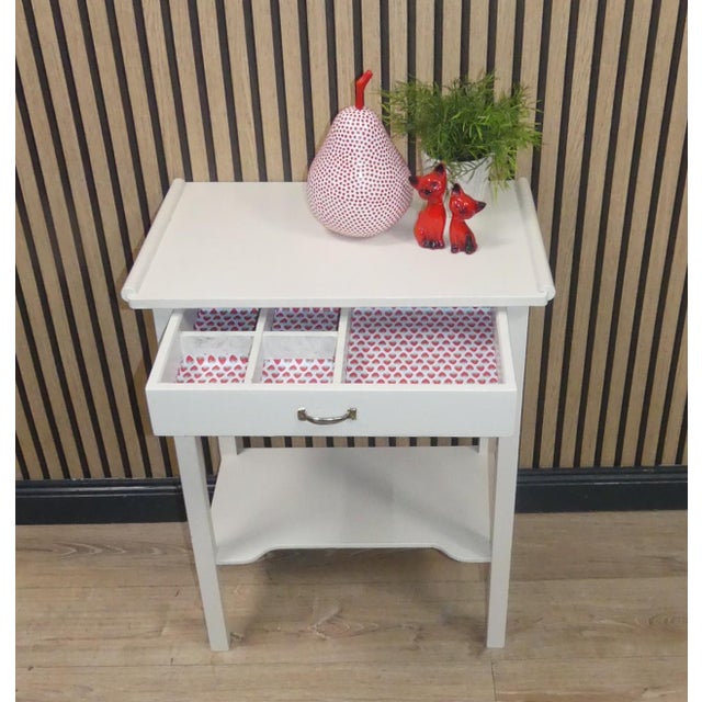 Wood Long-Legged Dresser Sewing Table with White Shelf For Sale - Image 7 of 11