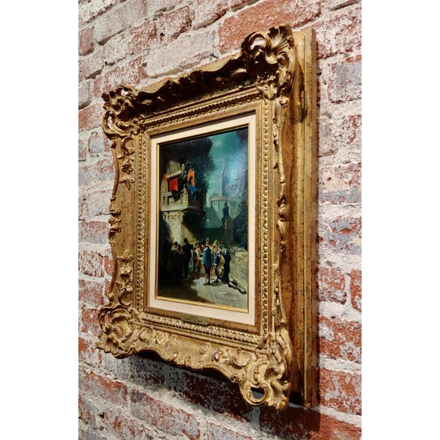 Ludvig Vollmar -19th Century Balcony Serenade Scene - Oil Painting For Sale - Image 9 of 12