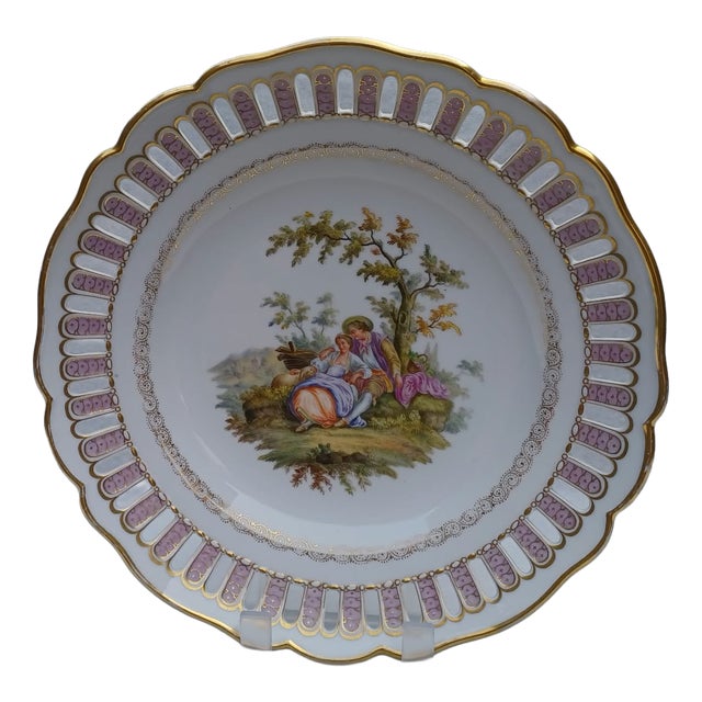 Antique Pierced Plate from Meissen, 1860 For Sale