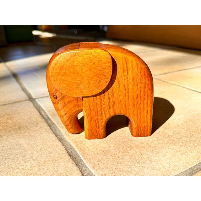 Oak Elephant Sculpture with Secret Compartment, Germany, 1960s For Sale - Image 14 of 16