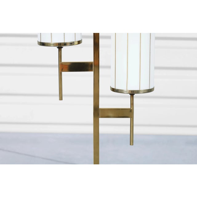 1970s 1970s Mid-Century Modern Brass and Walnut Floor Lamp For Sale - Image 5 of 12