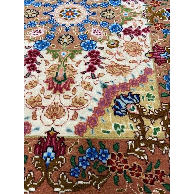 1990s 1990s Old Persian Tabriz Masterpiece Rug 2x2 For Sale - Image 5 of 10