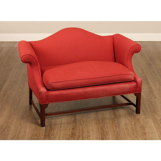Georgian Style Upholstered Mahogany Loveseat For Sale In Philadelphia - Image 6 of 18