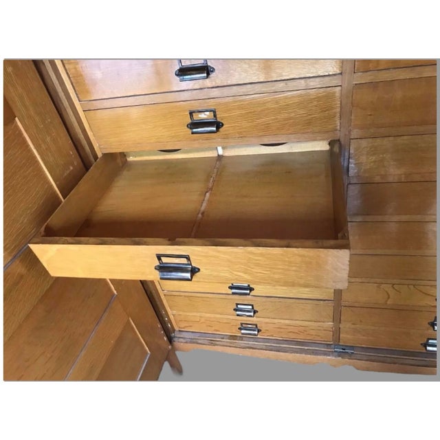 Early 20th Century Vintage Antique Oak 24 Drawer Lawyers File Cabinet Apothecary Cupboard For Sale - Image 5 of 12
