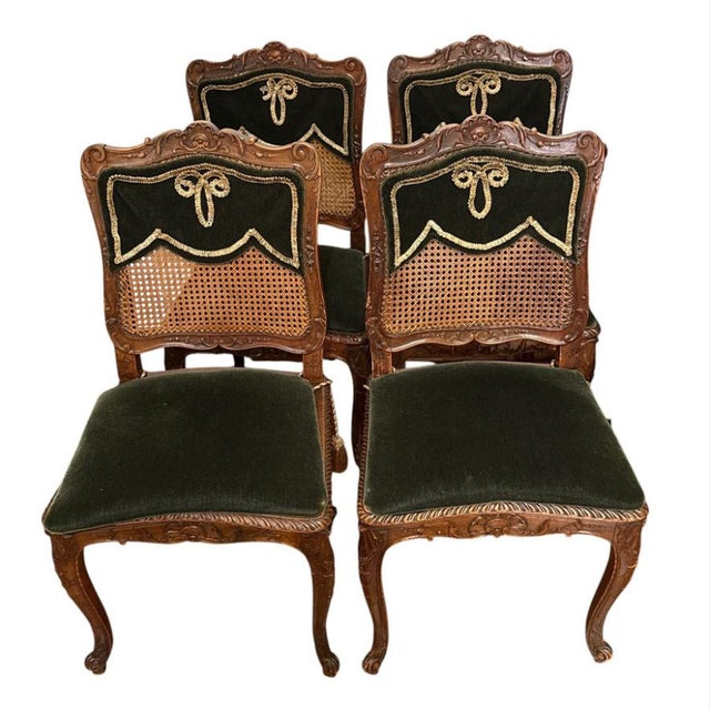 Early 20th Century French Antique Louis XV Caned Dining Chairs-Set of 8 For Sale - Image 4 of 6