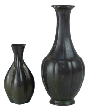 Danish Art Deco Vases by Just Andersen, 1940s, Set of 2