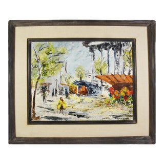 Street View Cityscape Oil Painting by Ida Cook For Sale